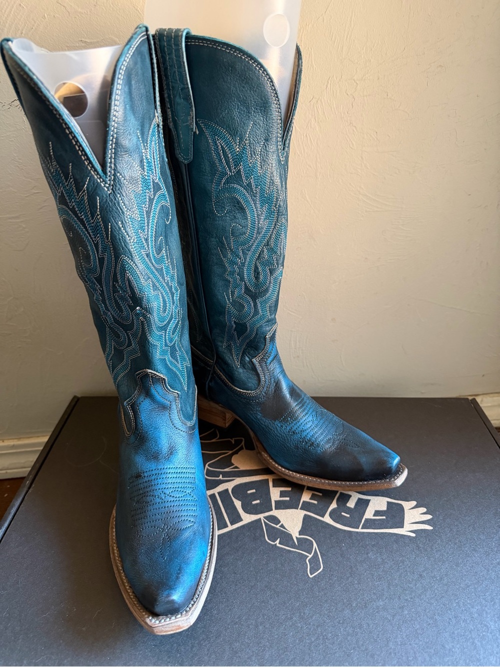Freebird Blue Woodland Western Boots 7 new